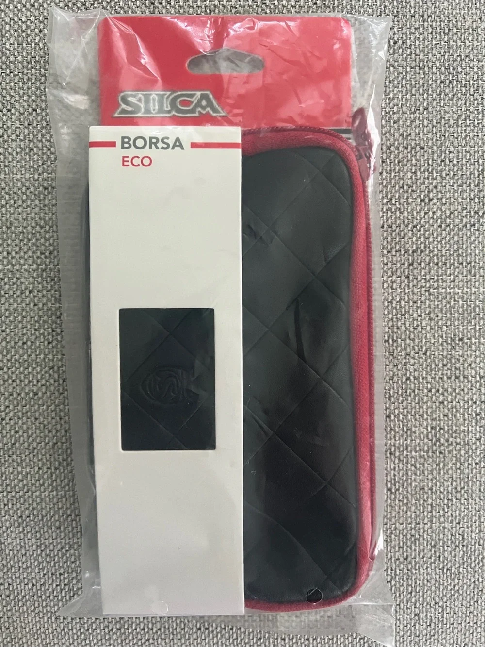 SILCA BORSA ECO Quilted Leather Cycling Wallet Black & Red Ride‑Ready Gear Case